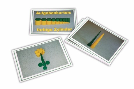 Farbige Zylinder - Aufgabenkarten