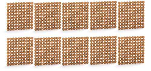 10 Quadrati di perline dorate in plastica