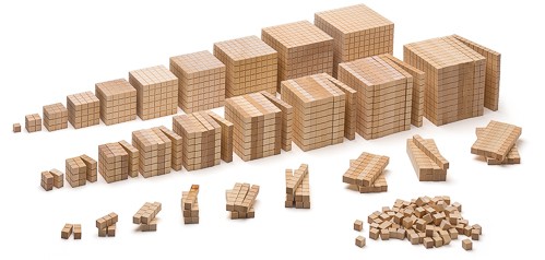 Grande set di calcolo formato da cubi matematici