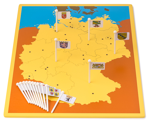 Mappa tascabile degli stati federali tedeschi e delle capitali di questi